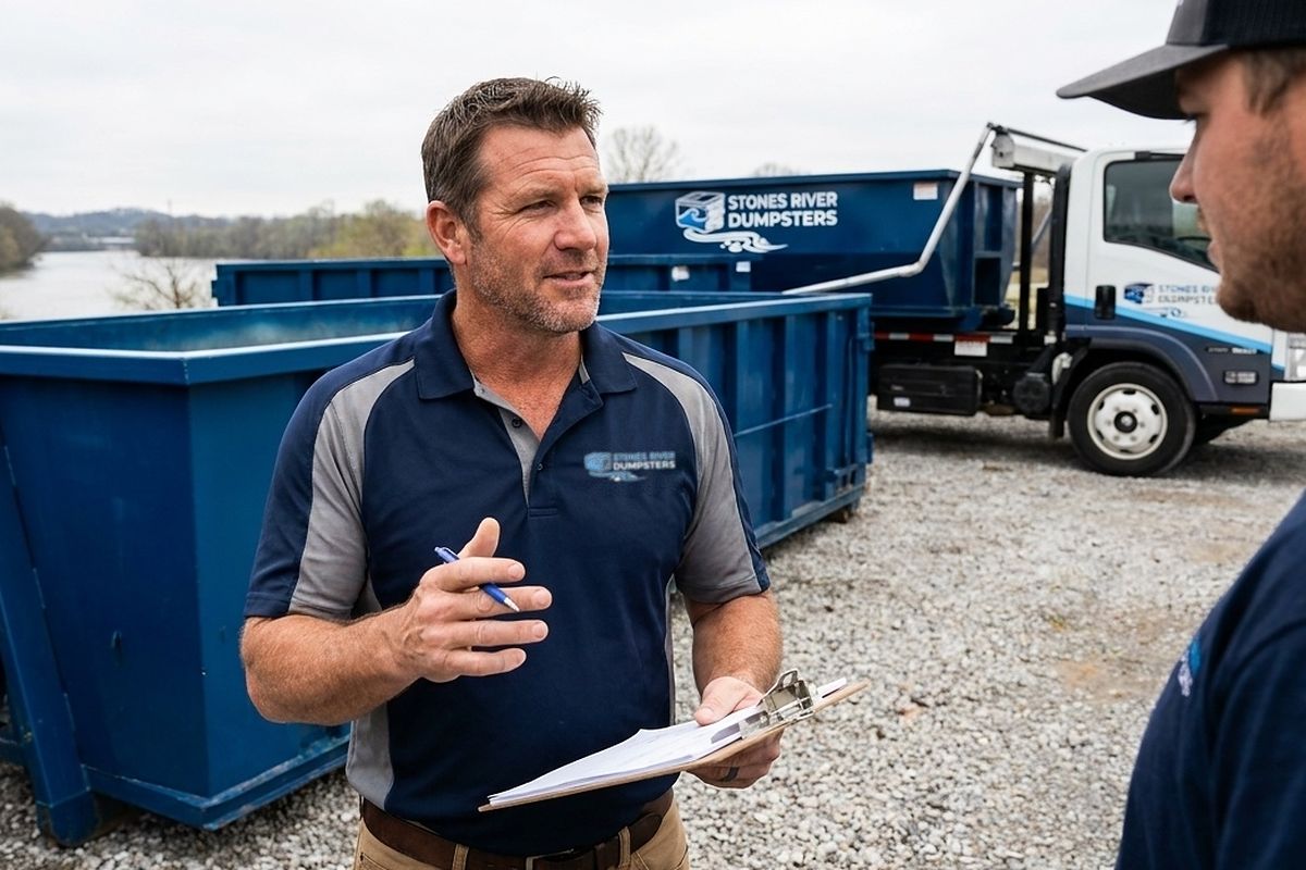 40 Yard roll-off dumpster from Stones River Dumpsters